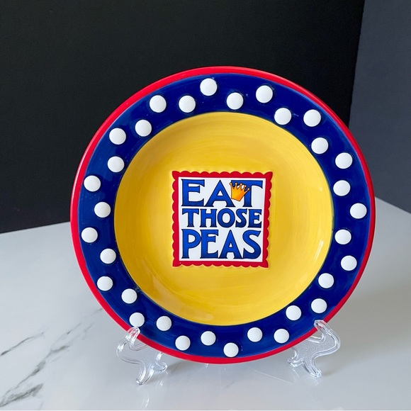 "Eat Those Peas" Plate by Mary Engelbreit - Picture 1 of 7